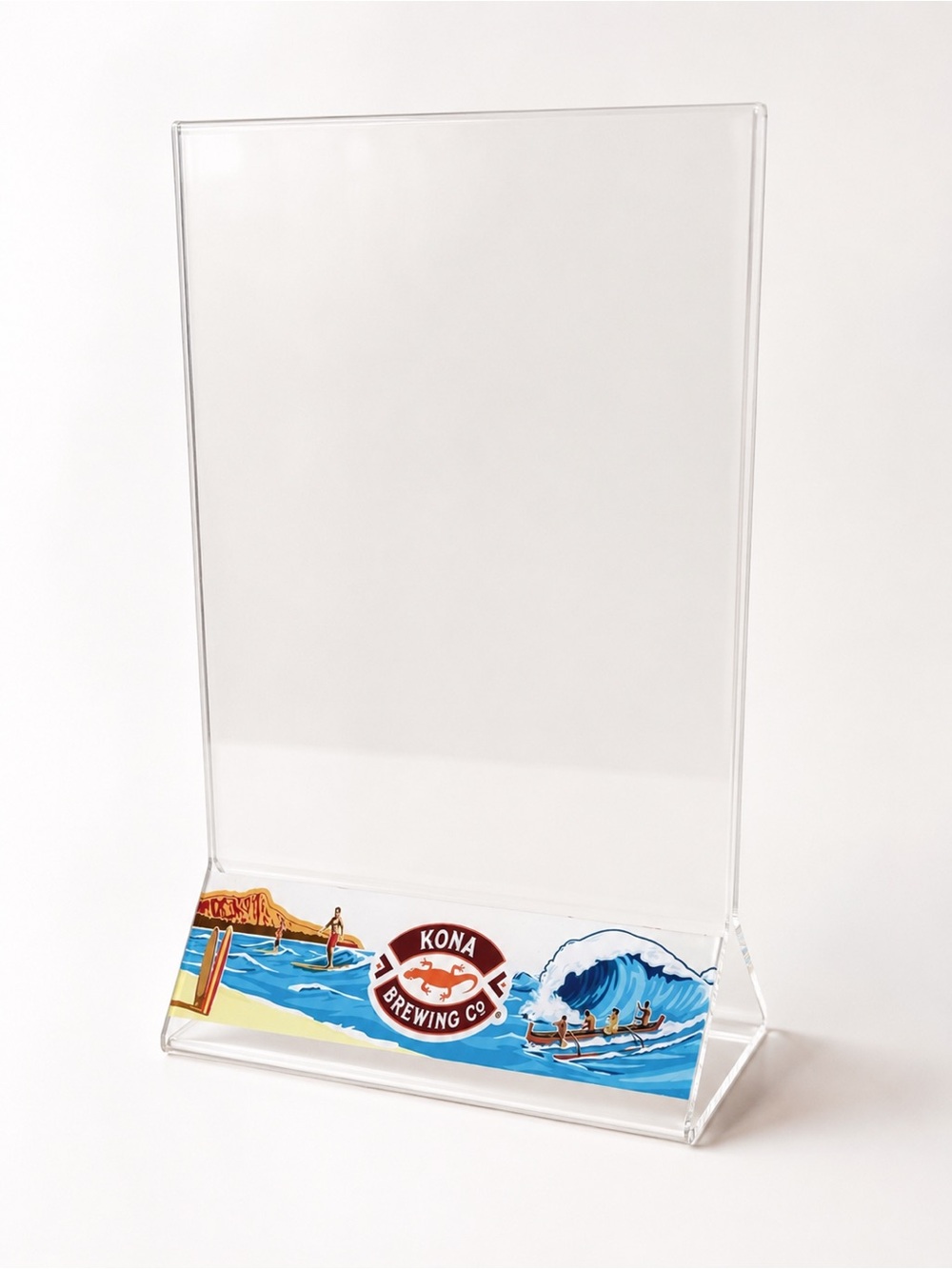 Kona Brewing Acrylic Menu Holder Table Sign Display Home Bar Restaurant Decor